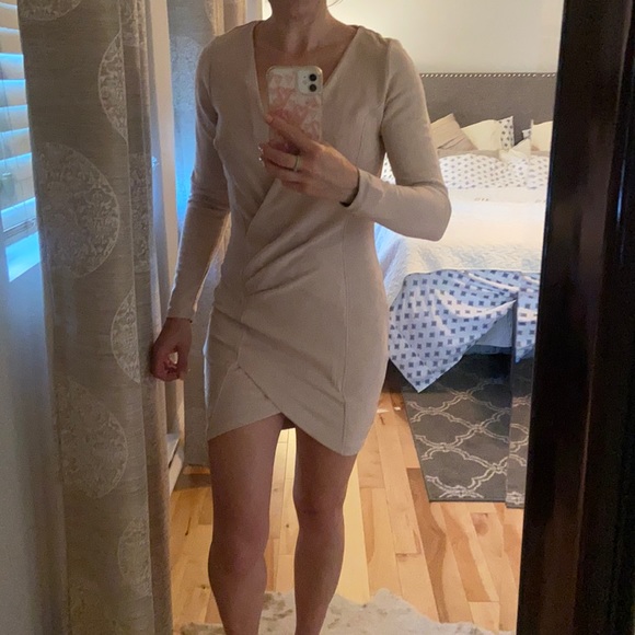 Microfibre suede faux wrap mini dress - Picture 2 of 7